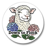 Down To Flock Cute Lamb illustrated button pin by Two Little Fruits
