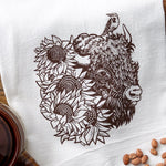 Unique Animal Towels: Bison & Grizzly Bear Kitchen Towel Set – 100Cotton, Eco - Friendly Designs - Tea Towels - Two Little Fruits - Two Little Fruits