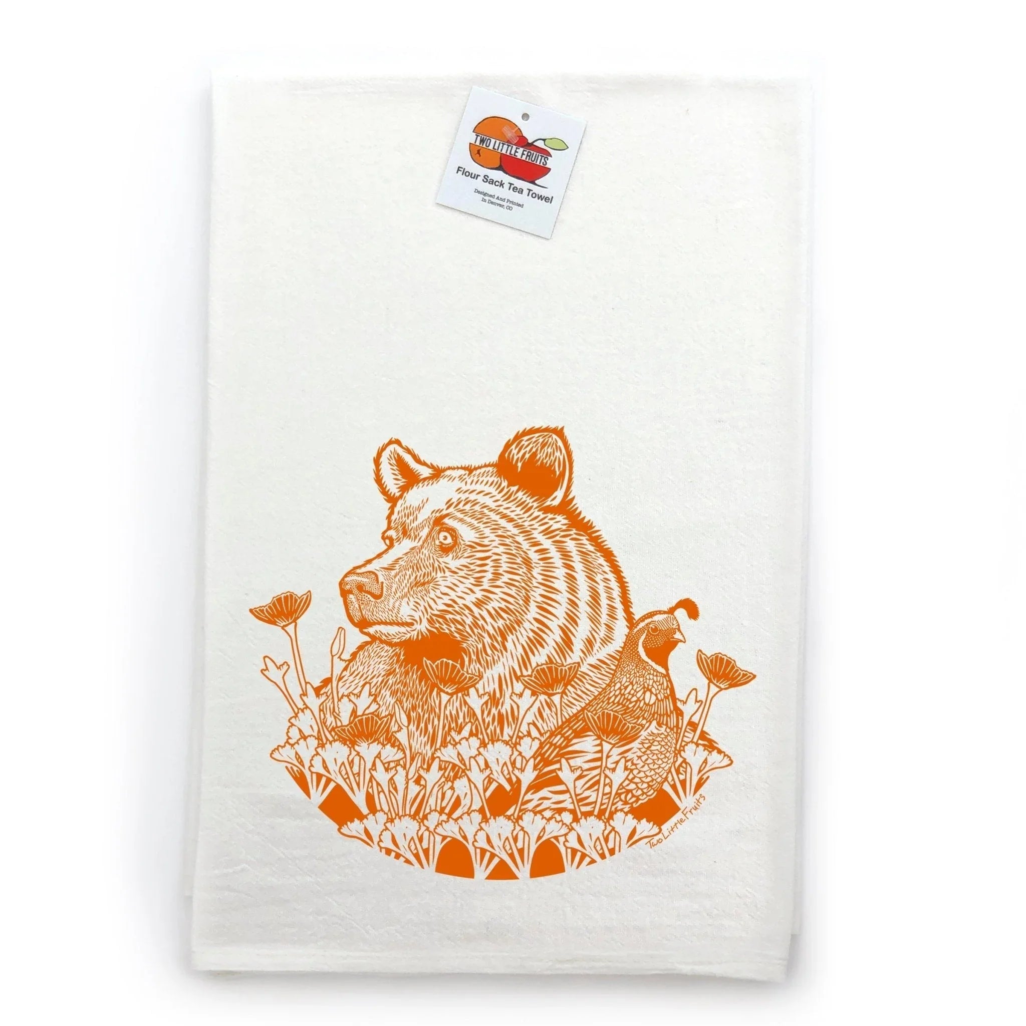 Unique Animal Towels: Bison & Grizzly Bear Kitchen Towel Set – 100Cotton, Eco - Friendly Designs - Tea Towels - Two Little Fruits - Two Little Fruits
