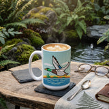 Duck Coffee Mug — hand-illustrated 15oz ceramic mug, lifestyle