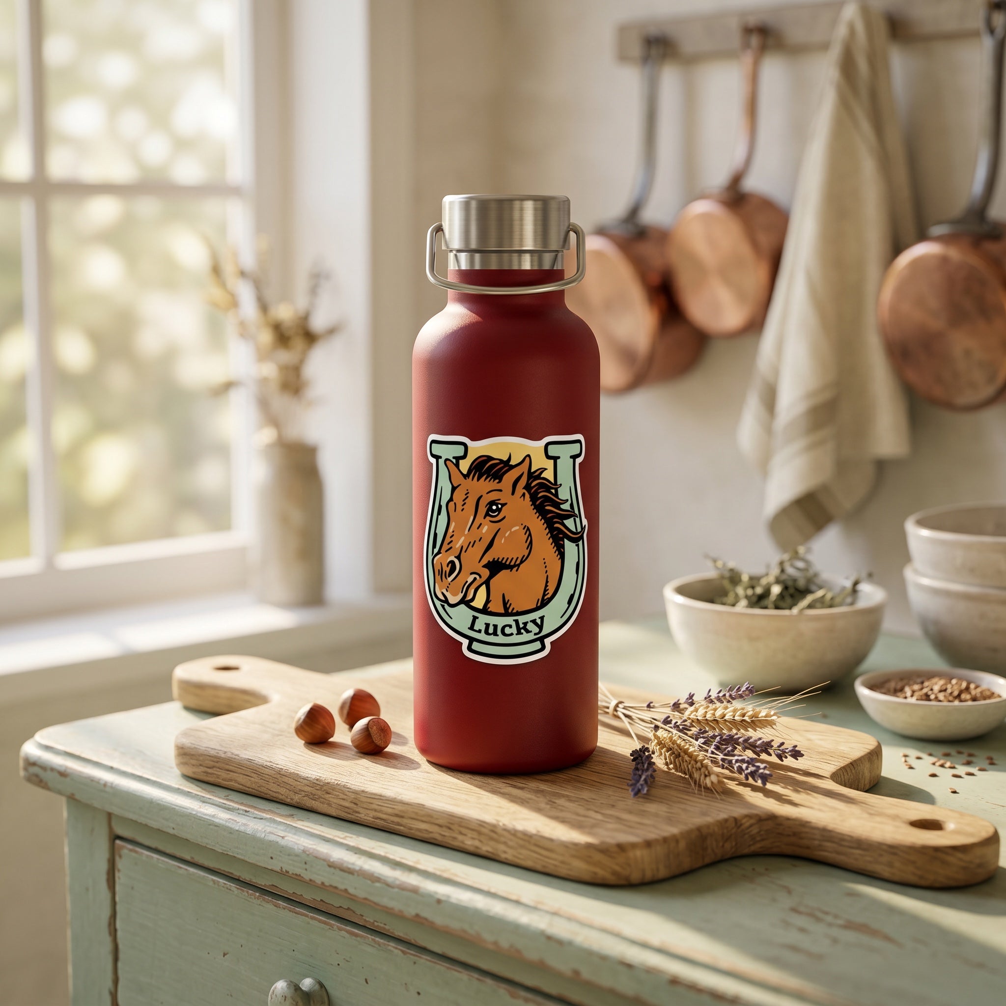 Horse Vinyl Sticker — weatherproof hand-illustrated decal, lifestyle