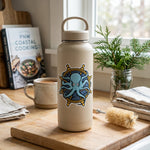 Octopus Wheel Vinyl Sticker — weatherproof hand-illustrated decal, lifestyle