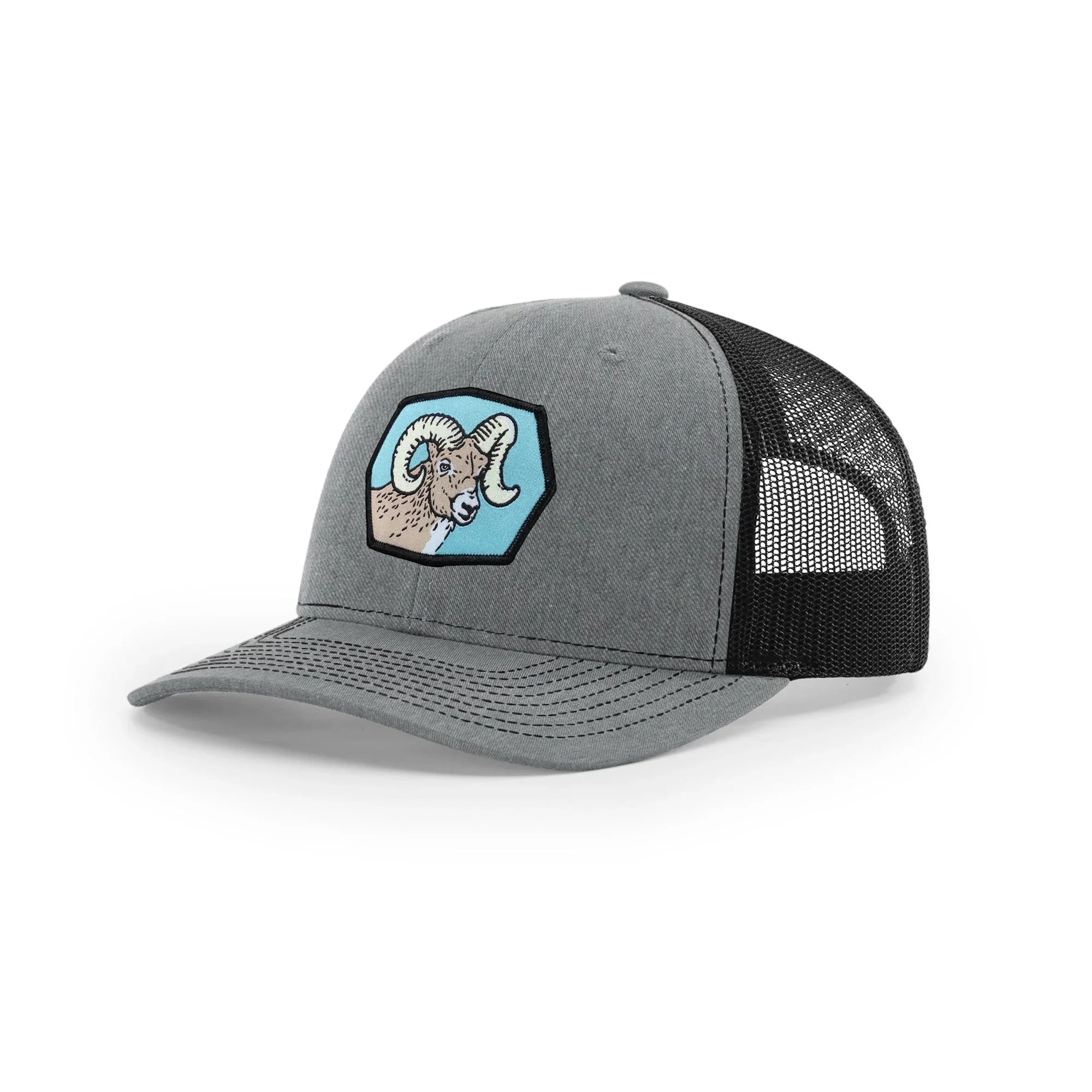 Bighorn Ram Hat – Lightweight illustrated trucker hat by Two Little Fruits