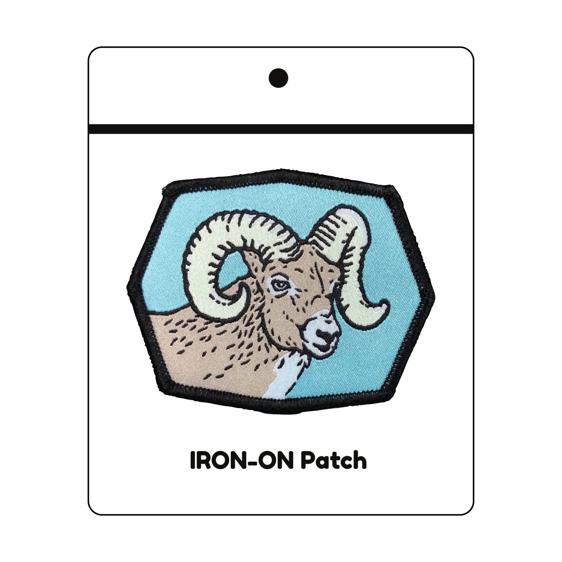 Bighorn RAM Patch – Original Woven Embroidered illustrated woven patch by Two Little Fruits