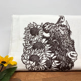 Bison Tea Towel - Hand - Illustrated Eco - Friendly Kitchen Accessory, 100% Cotton, Made in USA - Tea Towels - Two Little Fruits - Two Little Fruits