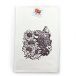 Bison Tea Towel - Hand - Illustrated Eco - Friendly Kitchen Accessory, 100Cotton, Made in USA - Tea Towels - Two Little Fruits - Two Little Fruits