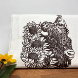 Bison Tea Towel - Hand - Illustrated Eco - Friendly Kitchen Accessory, 100Cotton, Made in USA - Tea Towels - Two Little Fruits - Two Little Fruits