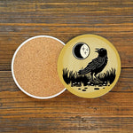 Black Crow Coasters - Colorful 4" Ceramic Drink Coasters with Cork Backing for Furniture Protection - Coasters - Two Little Fruits - Two Little Fruits