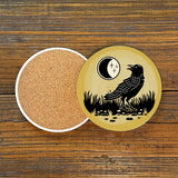 Black Crow Coasters - Colorful 4" Ceramic Drink Coasters with Cork Backing for Furniture Protection - Coasters - Two Little Fruits - Two Little Fruits