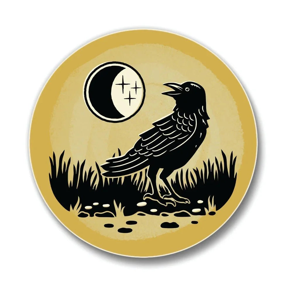 Black Crow Coasters - Colorful 4" Ceramic Drink Coasters with Cork Backing for Furniture Protection - Coasters - Two Little Fruits - Two Little Fruits