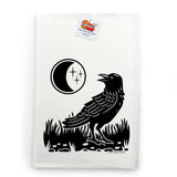 Black Crow Tea Towel - 100% Cotton, Durable, Unique Design, Made in USA - Tea Towels - Two Little Fruits - Two Little Fruits