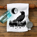 Black Crow illustrated tea towel by Two Little Fruits