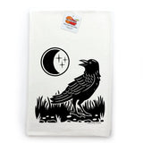 Black Crow Tea Towel - 100Cotton, Durable, Unique Design, Made in USA - Tea Towels - Two Little Fruits - Two Little Fruits