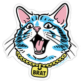 BRAT Cat Sticker - Weatherproof Vinyl