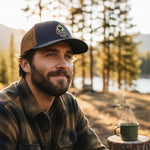 Buffalo Trucker Snapback Hat - Lightweight 6-Panel Mid-Profile Cap with Woven Patch - Two Little Fruits