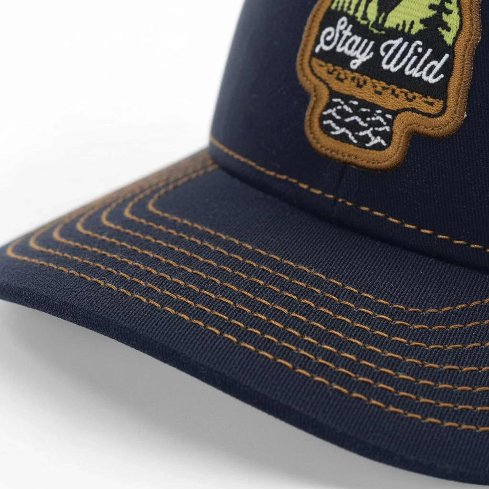 Buffalo Trucker Snapback Hat - Lightweight 6-Panel Mid-Profile Cap with Woven Patch - Two Little Fruits