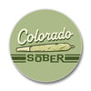 Stylish Colorado Sober Cannabis Drink Coaster in a vibrant design, perfect for adding a unique touch to any drink setup.
