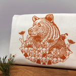 California Grizzly Bear Tea Towel – Hand - Illustrated Design - Tea Towels - Two Little Fruits - Two Little Fruits