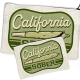 California Sober Marijuana Accessory Pouch - Fun Zipper Pouch in 2 Sizes for Essentials - Zipper Pouches - Two Little Fruits - Two Little Fruits