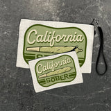 California Sober Marijuana Accessory Pouch - Fun Zipper Pouch in 2 Sizes for Essentials - Zipper Pouches - Two Little Fruits - Two Little Fruits