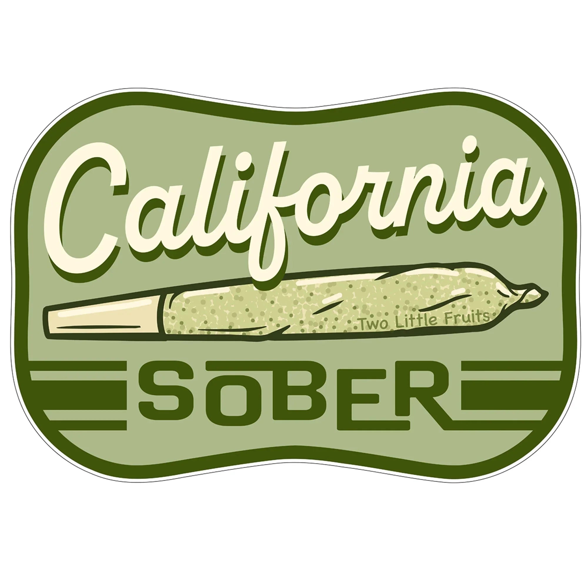 California Sober illustrated vinyl sticker by Two Little Fruits