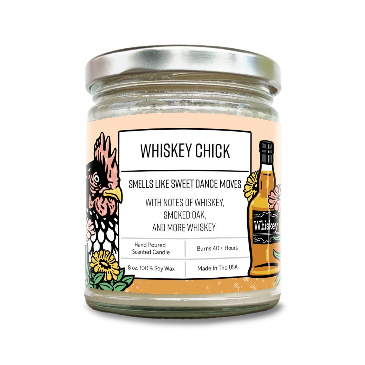 Candle for Whiskey Lovers - 8 OZ Whiskey Scented Candle with Smoked Oak & Cotton Wick - Soy Candles - Two Little Fruits - Two Little Fruits