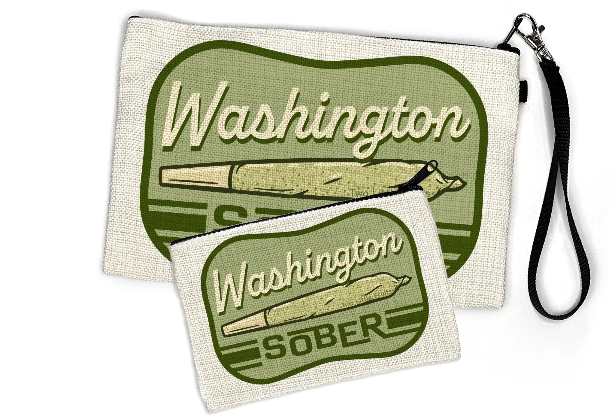 Funny Cannabis Pouch - Washington Themed Zipper Pouch for Fun Accessories & Essentials in 2 Sizes - Zipper Pouches - Two Little Fruits - Two Little Fruits