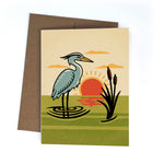 Heron CARD hand-illustrated by Two Little Fruits