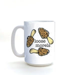 morel mushroom design illustrated ceramic mug 15 oz by Two Little Fruits