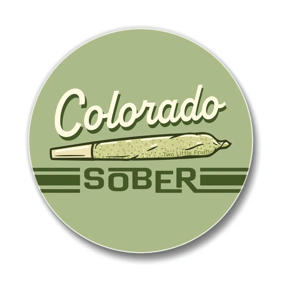Colorful COLORADO 4 - Inch Ceramic Cannabis Drink Coaster - Durable Design with Cork Backing - Coasters - Two Little Fruits - Two Little Fruits