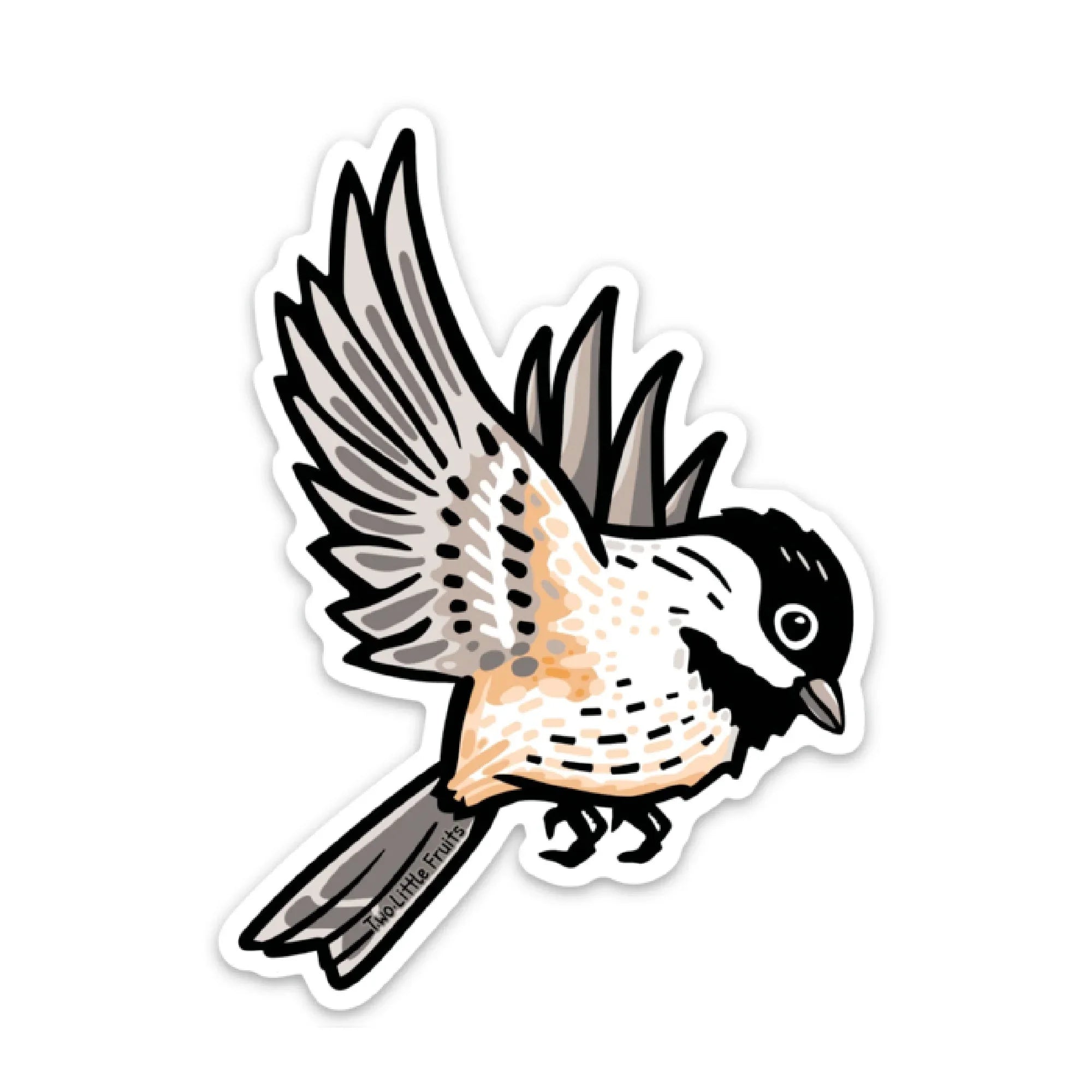 Chickadee Bird Sticker - Durable, Waterproof Vinyl Nature Art for Bird Lovers - Sticker - Two Little Fruits - Two Little Fruits