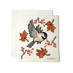 Chickadee Reusable illustrated swedish dishcloth by Two Little Fruits