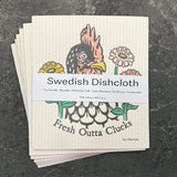 Chicken Swedish Dishcloth Gift - Eco - Friendly, Biodegradable & Durable Cleaning Tool - Swedish Dish Cloth - Two Little Fruits - Two Little Fruits