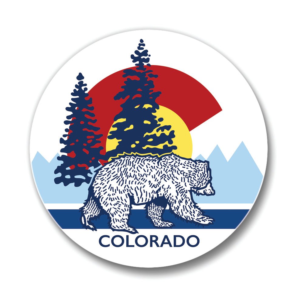 Colorado Bear Ceramic Coaster – 4" Diameter with Cork Backing – Unique Rocky Mountain Charm - Coasters - Two Little Fruits - Two Little Fruits