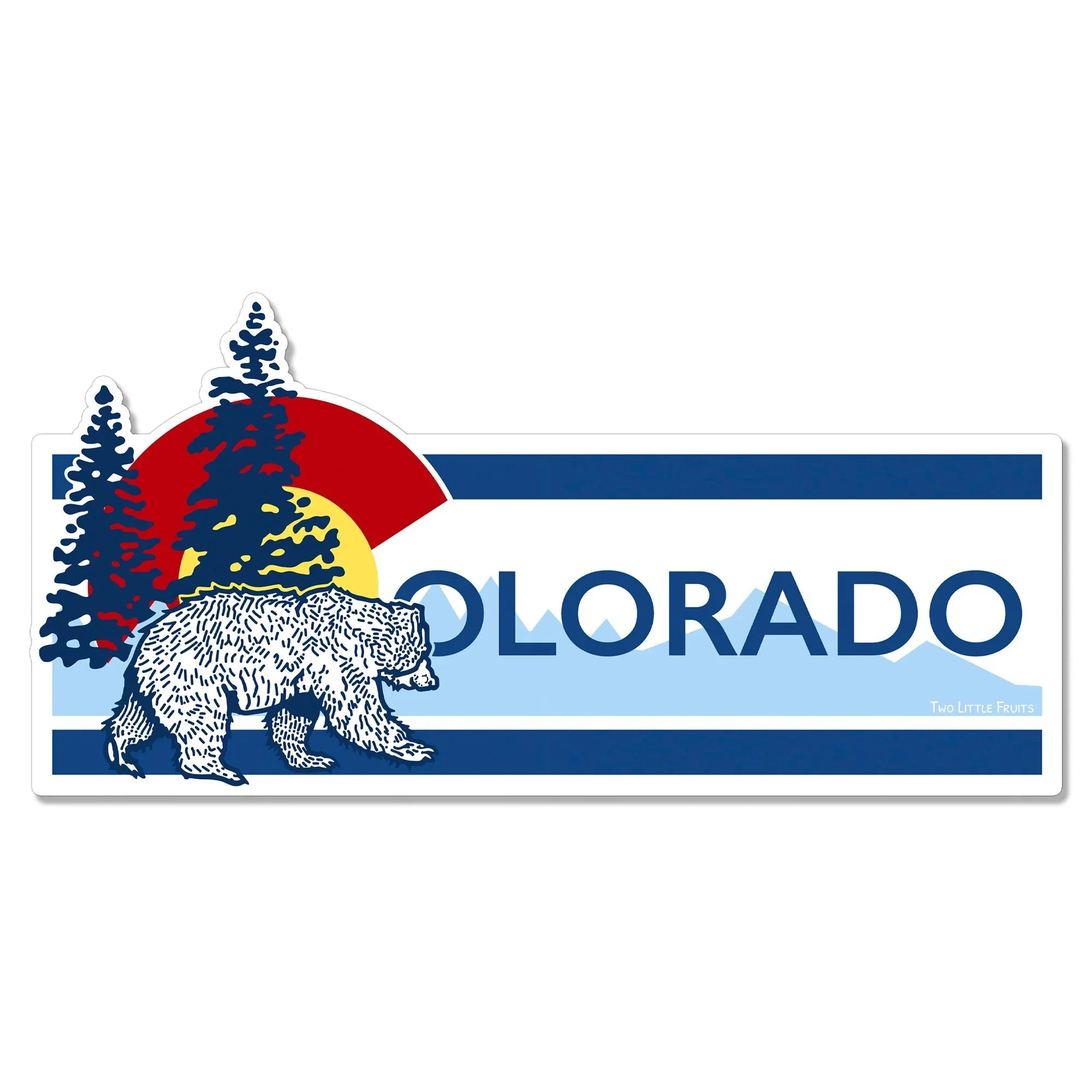 Colorado Bear illustrated vinyl sticker by Two Little Fruits