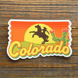 Colorado Cowgirl illustrated vinyl sticker by Two Little Fruits