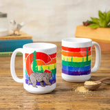Colorado Rainbow Gay Pride Mug - 15 Oz Ceramic with Unique Bear Design, Dishwasher Safe - Mug - Two Little Fruits - Two Little Fruits