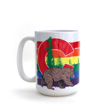 Colorado Rainbow Gay Pride Mug - 15 Oz Ceramic with Unique Bear Design, Dishwasher Safe - Mug - Two Little Fruits - Two Little Fruits