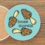Colorful 4" Morel Mushroom Coaster - Stylish Ceramic Drink Coaster with Cork Backing - Coasters - Two Little Fruits - Two Little Fruits