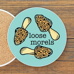 4" Morel Mushroom illustrated coaster by Two Little Fruits