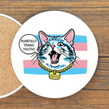 Colorful 4" Transgender Youth Coaster - Ceramic Drink Protector with Cork Backing - Coasters - Two Little Fruits - Two Little Fruits