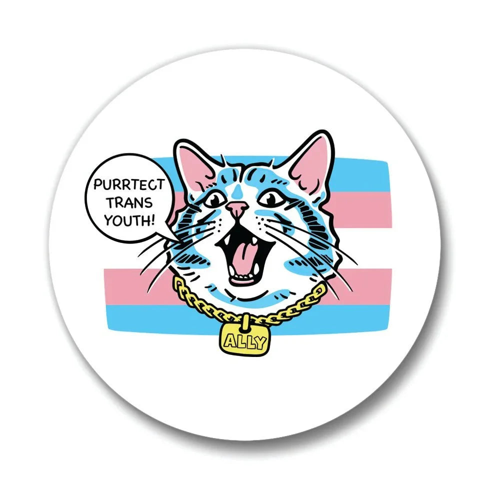 Colorful 4" Transgender Youth Coaster - Ceramic Drink Protector with Cork Backing - Coasters - Two Little Fruits - Two Little Fruits