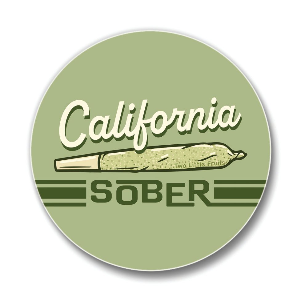 Colorful California Sober Cannabis Drink Coaster Set – 4" Home Decor Coasters for Any Occasion - Coasters - Two Little Fruits - Two Little Fruits