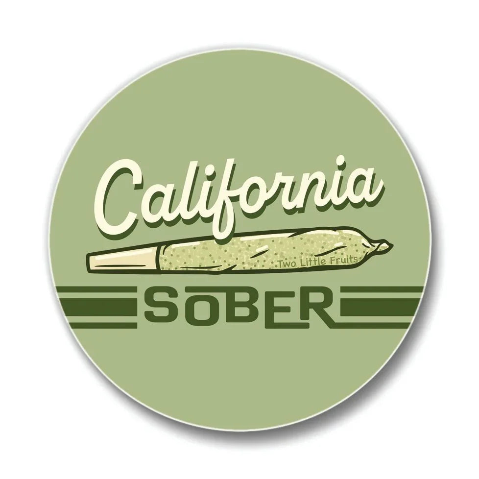 Colorful California Sober Cannabis Drink Coaster Set – 4" Home Decor Coasters for Any Occasion - Coasters - Two Little Fruits - Two Little Fruits