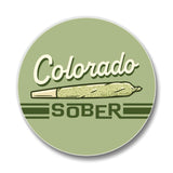 Colorful COLORADO 4 - Inch Ceramic Cannabis Drink Coaster - Durable Design with Cork Backing - Coasters - Two Little Fruits - Two Little Fruits