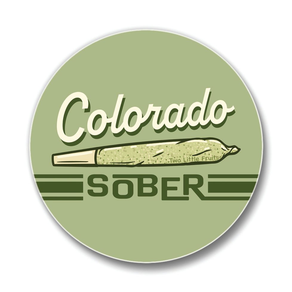 Colorful COLORADO 4 - Inch Ceramic Cannabis Drink Coaster - Durable Design with Cork Backing - Coasters - Two Little Fruits - Two Little Fruits