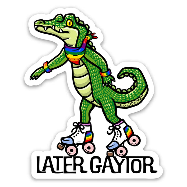Colorful LGBT Decals - Later Gaytor Pride Sticker, 3 Inch Waterproof Vinyl, Durable & Scratch Resistant - Sticker - Two Little Fruits - Two Little Fruits