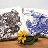 Colorful Tea Towel Set - Bison & Longhorn Steer Design, 100% Cotton, Eco - Friendly, 28x29 Inches - Tea Towels - Two Little Fruits - Two Little Fruits