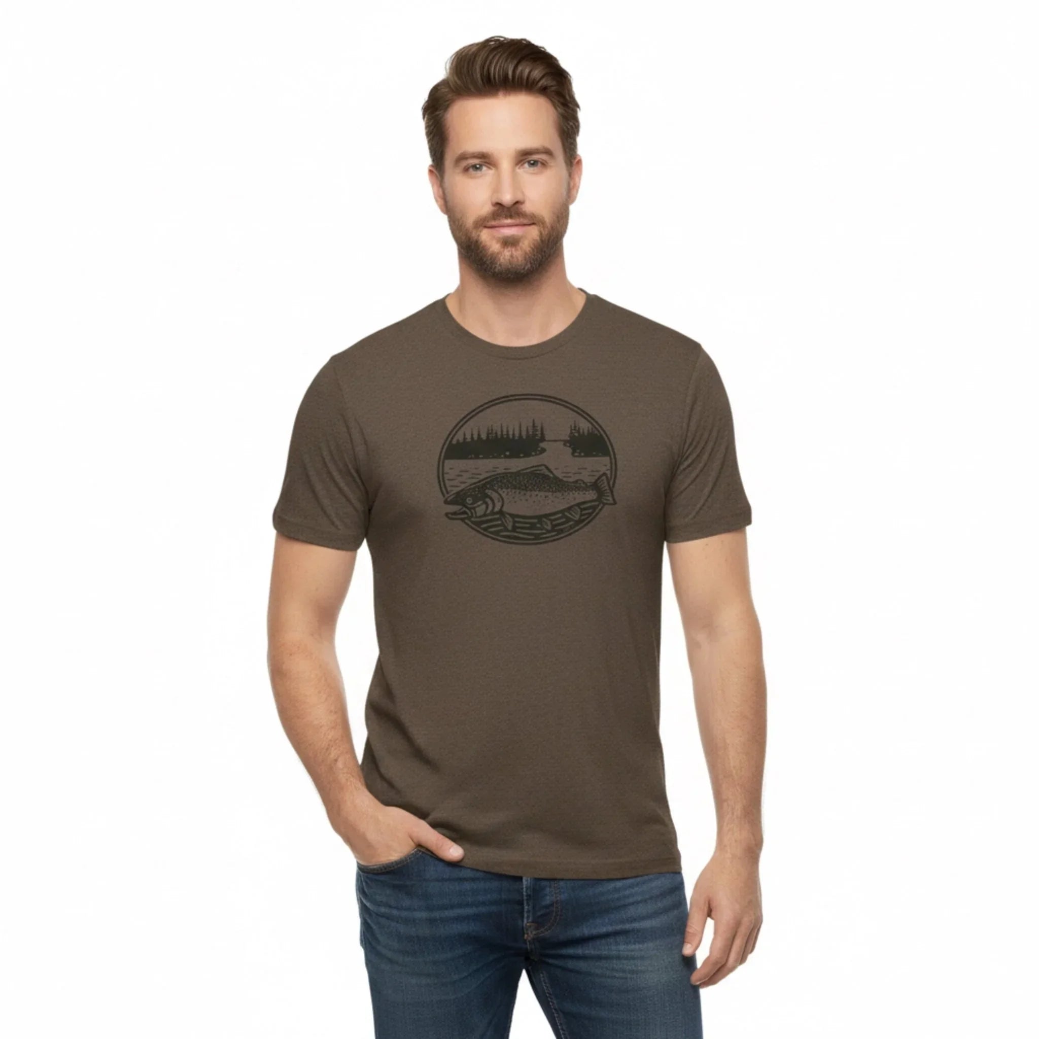 Trout illustrated t-shirt by Two Little Fruits
