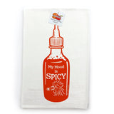 My Mood Is Spicy Red Sriracha Cotton Dish Drying Towel – Eco - Friendly & Lint - Free, Handmade in USA - Tea Towels - Two Little Fruits - Two Little Fruits